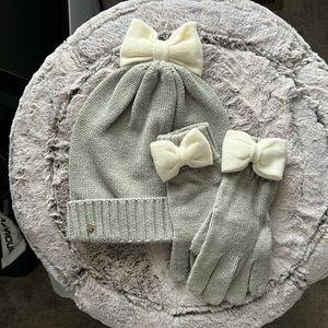 Kate Spade Bow Hat & Gloves